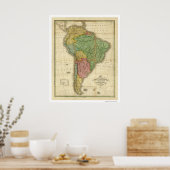 Karte Südamerikas von Finley 1826 Poster (Küche)