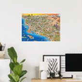 Karte Südkaliforniens Poster (Heimbüro)