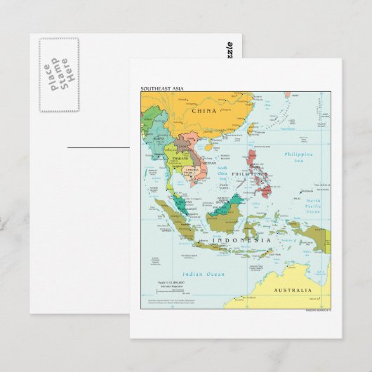 Karte Südostasiens (Vorne/Hinten)