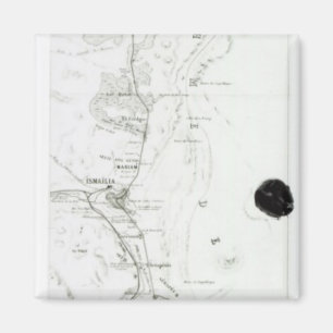 Karte Suezkanals, c.1869 Magnet