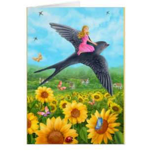 Karte "Thumbelina und Schwalbe "