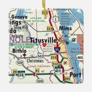 Karte Titusville Florida Keramikornament