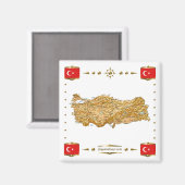 Karte Türkei - Flaggen-Magnet Magnet (Vorderseite/Rückseite)