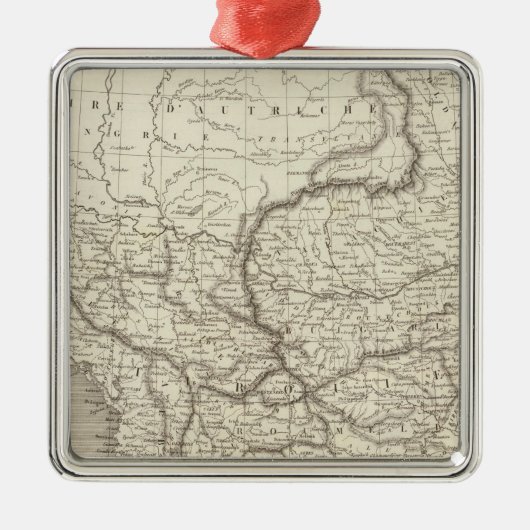 Karte Türkei und Griechenland Silbernes Ornament (Vorne)