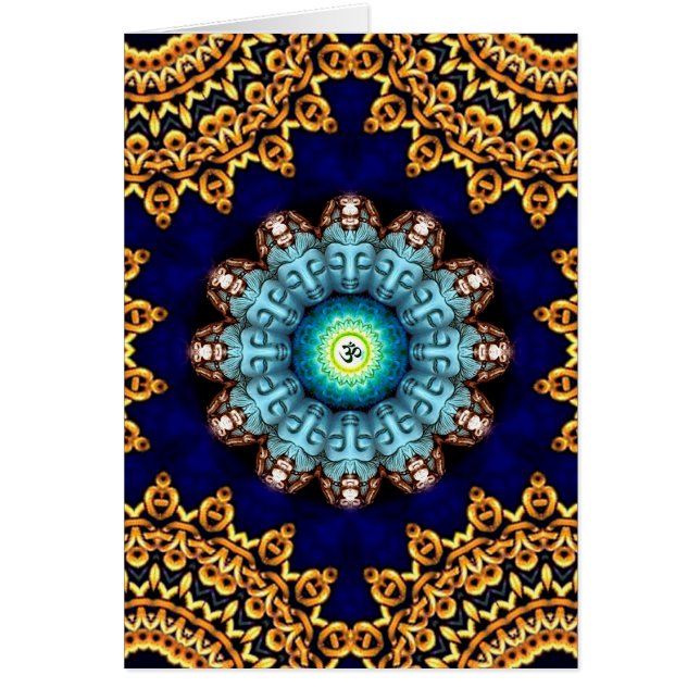 Karte Türkis-OM Buddha (Vorne)