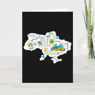 Karte Ukraine - Ukrainisches Nationalwappen - Ukra