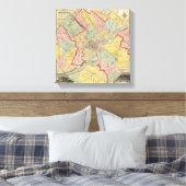 Karte um die Stadt Philadelphia Leinwanddruck (Insitu (Schlafzimmer))
