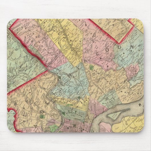 Karte um die Stadt Philadelphia Mousepad (Vorne)