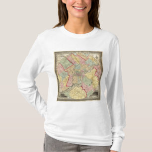 Karte um die Stadt von Philadelphia T-Shirt