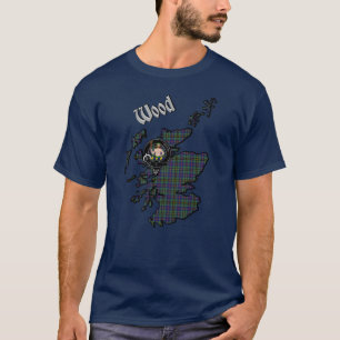 Karte und Abzeichen aus Holz T-Shirt