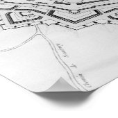 Karte und Befestigungsanlagen von Neuf-Brisach Poster (Ecke)