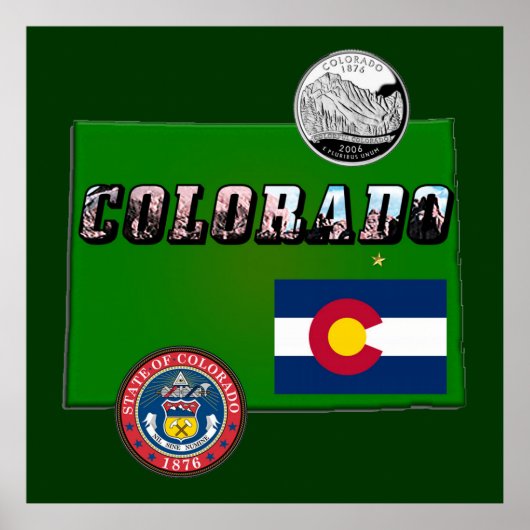 Karte und Bildtext von Colorado Poster (Vorne)