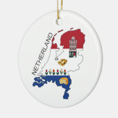 Karte und Fkag der Niederlande Keramikornament (Links)