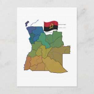 Karte und Flagge Angolas