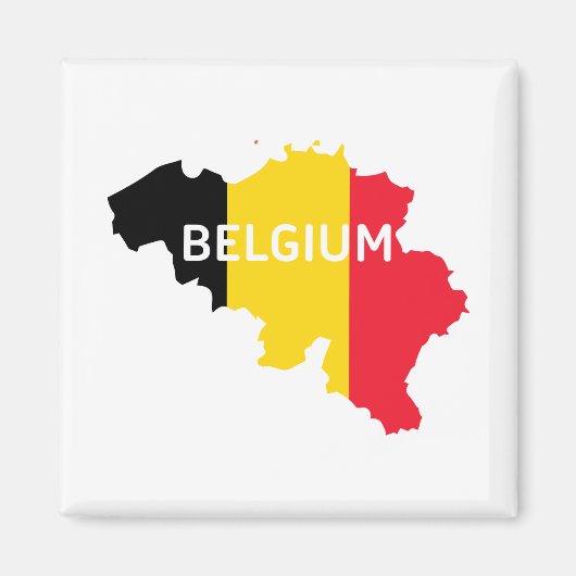 Karte und Flagge Belgiens Magnet (Vorne)