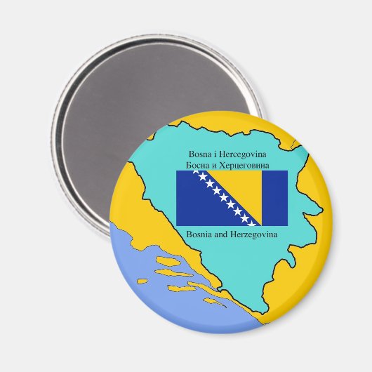 Karte und Flagge Bosnien-Herzegowinas Magnet (Vorderseite/Rückseite)