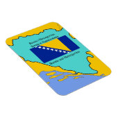 Karte und Flagge Bosnien-Herzegowinas Magnet (Rechte Seite)