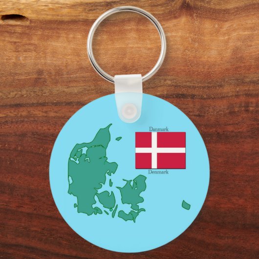 Karte und Flagge Dänemarks Schlüsselanhänger (Vorderseite)