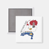 Karte und Flagge der Niederlande Magnet (Vorderseite/Rückseite)