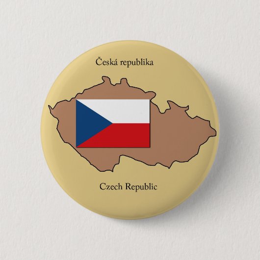Karte und Flagge der Tschechischen Republik Button (Vorderseite)