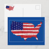 Karte und Flagge der USA (Vorne/Hinten)