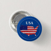 Karte und Flagge der USA Button (Vorne & Hinten)