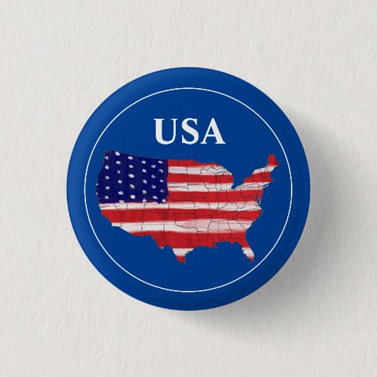 Karte und Flagge der USA Button (Vorderseite)