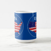 Karte und Flagge der USA Kaffeetasse (Mittel)