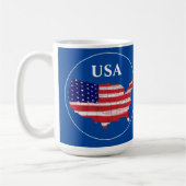 Karte und Flagge der USA Kaffeetasse (Links)