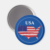 Karte und Flagge der USA Magnet (Vorderseite/Rückseite)