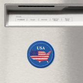 Karte und Flagge der USA Magnet (In Situ (Geschirrspüler))