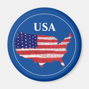 Karte und Flagge der USA Magnet