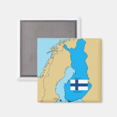 Karte und Flagge Finnlands Magnet (Vorderseite/Rückseite)