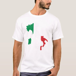 Karte und Flagge Italiens T-Shirt