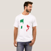 Karte und Flagge Italiens T-Shirt (Vorne ganz)