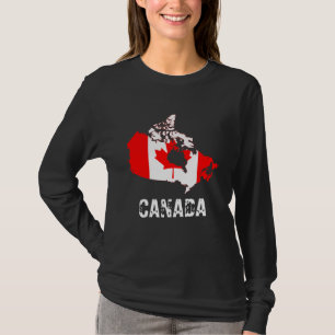 Karte und Flagge Kanadas T-Shirt