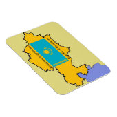 Karte und Flagge Kasachstans Magnet (Rechte Seite)