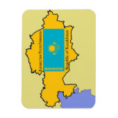 Karte und Flagge Kasachstans Magnet (Vertikal)