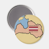 Karte und Flagge Lettlands Magnet (Vorderseite/Rückseite)