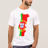 Karte und Flagge Portugals T-Shirt (Vorderseite)