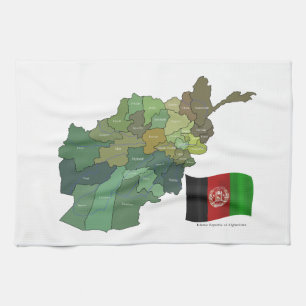 Karte und Flagge von Afghanistan Küchentuch