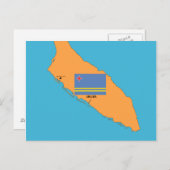 Karte und Flagge von Aruba (Vorne/Hinten)
