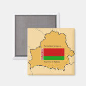 Karte und Flagge von Belarus Magnet (Vorderseite/Rückseite)
