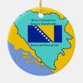 Karte und Flagge von Bosnien-Herzegowina Keramikornament (Hinten)