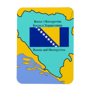 Karte und Flagge von Bosnien-Herzegowina Magnet