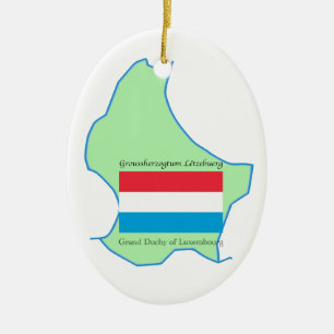 Karte und Flagge von Luxemburg-Verzierung Keramik Ornament