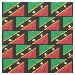 Karte und Flagge von ST KITTS Stoff
