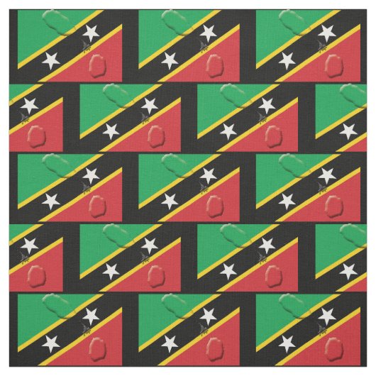 Karte und Flagge von ST KITTS Stoff (Muster)