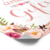 Karte und Geschenke | Floral Rose Gold Wedding Sig Poster (Ecke)