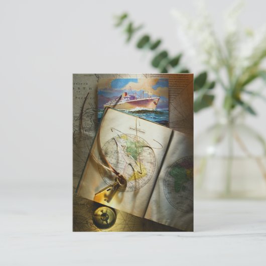 Karte und Kompass (Stehend Vorderseite)